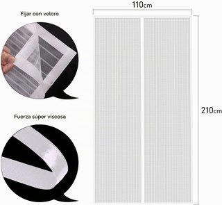 Mosquitera Magnética Puerta 110x210cm