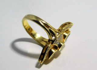 Anillo Oro Esmeraldas y Brillantes
