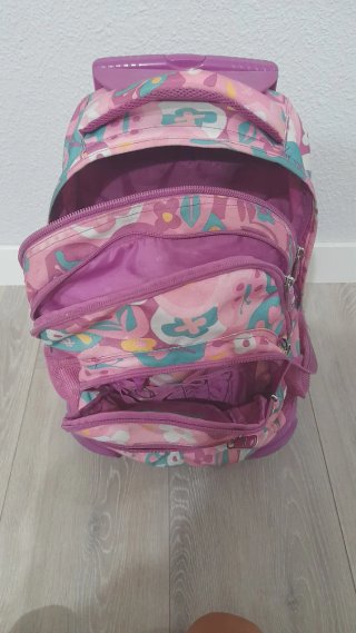 Mochila Totto con ruedas y estampado floral