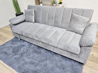 Sofá Cama 3 Plazas Terciopelo Gris