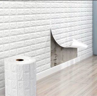 Rollo papel Tapiz Autoadhesivo Ladrillo Blanco!!