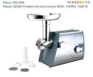 Picadora de carne acero inox 1400W