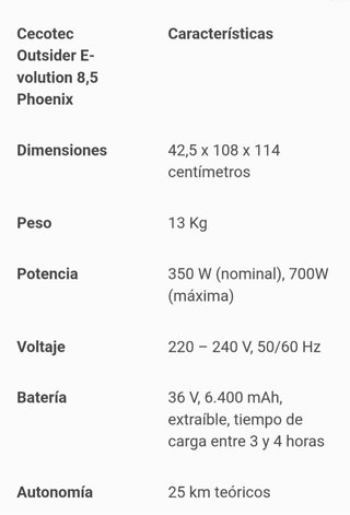 Patinete Eléctrico Cecotec 700W