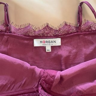 Blusa Morgan Morada Encaje Botones