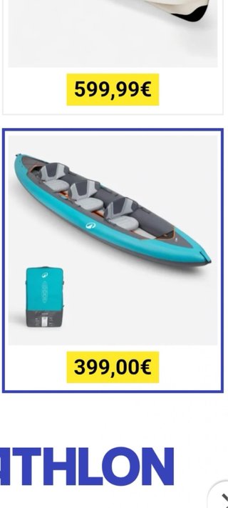 Kayak hinchable 3 plazas naranja