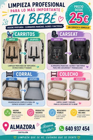 Servicio de limpieza para artículos de bebe