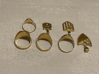 Lote 7 Piezas Oro 18K - colgantes y anillos