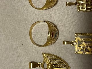 Lote 7 Piezas Oro 18K - colgantes y anillos