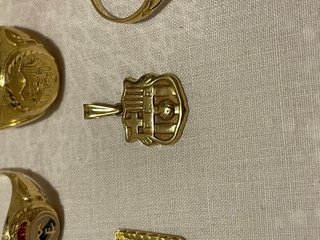 Lote 7 Piezas Oro 18K - colgantes y anillos