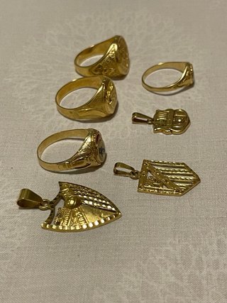 Lote 7 Piezas Oro 18K - colgantes y anillos