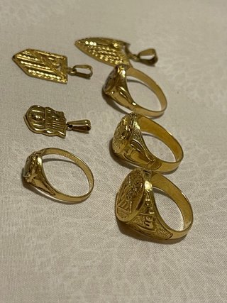 Lote 7 Piezas Oro 18K - colgantes y anillos