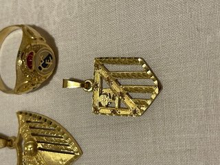 Lote 7 Piezas Oro 18K - colgantes y anillos