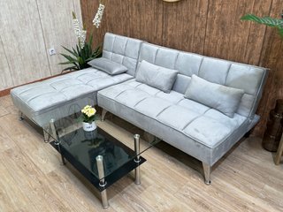 Sofá Cama Chaise Longue Gris