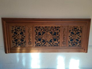 Cabecero antiguo madera maciza tallado a mano