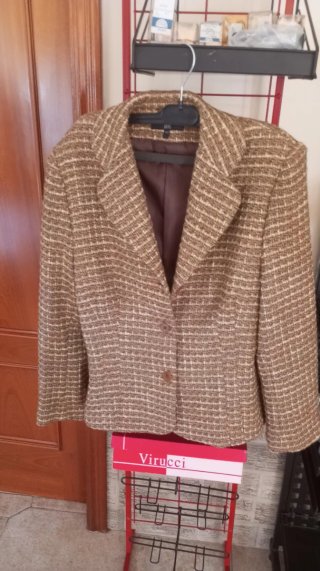 Chaqueta de vestir señora beige y marrón