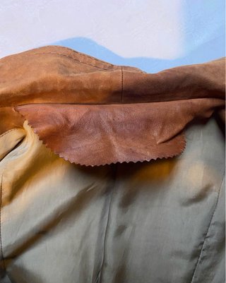 Giacca in vera pelle donna marrone