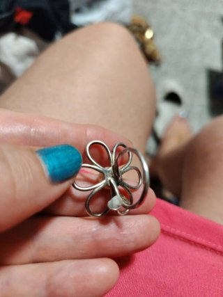 Anillo Tous Flor Perla Plata