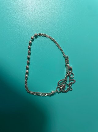 Pulsera Doble Mariposa Bolas Plata
