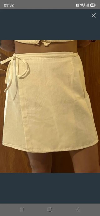Minifalda estilo pareo beige