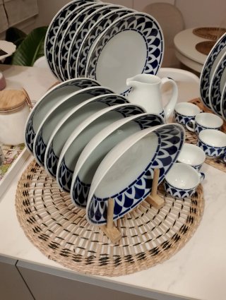 18 Platos Sargadelos Azul Blanco serie Itálica
