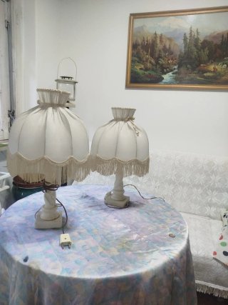 Par Candeeiros Cabeceira Vintage Mármore