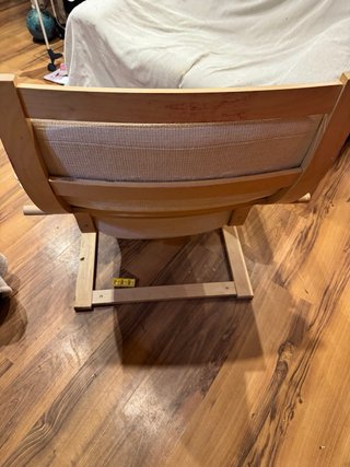 Hamaca de madera y tela beige