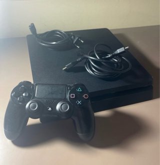 Ps4 Slim Sony Negra + Mando y Cables