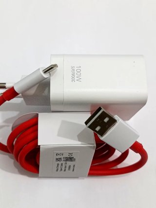 Cargador OnePlus 100W SuperVOOC + Cable USB-C Rojo