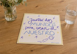 Lámina decorativa Juntar dos mundos