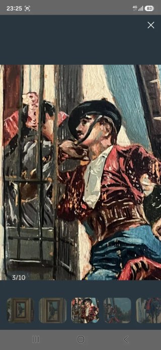 Cuadro pintado al óleo sobre tablilla