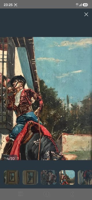 Cuadro pintado al óleo sobre tablilla