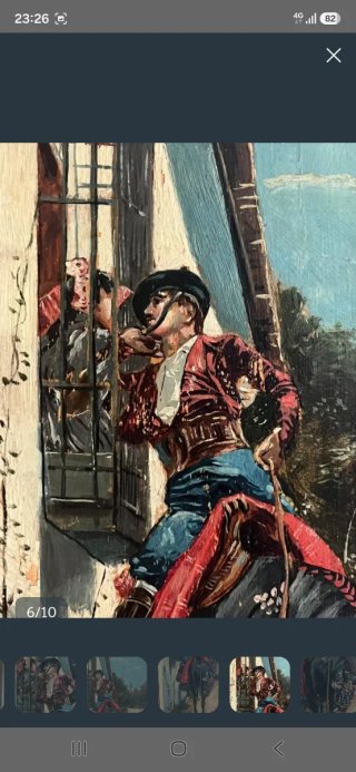 Cuadro pintado al óleo sobre tablilla