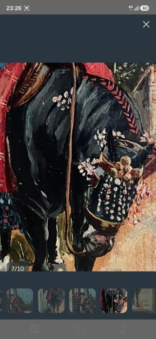 Cuadro pintado al óleo sobre tablilla