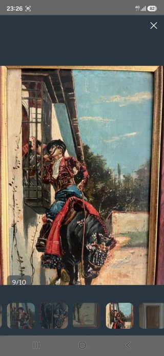 Cuadro pintado al óleo sobre tablilla