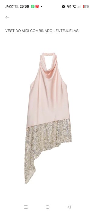 Vestido midi lentejuelas combinado