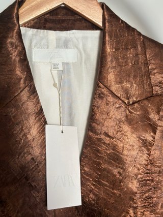 Conjunto Zara Marrón satinado