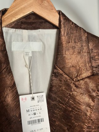 Conjunto Zara Marrón satinado