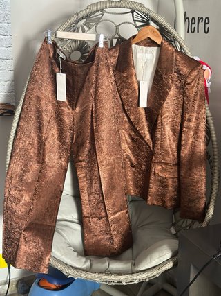 Conjunto Zara Marrón satinado