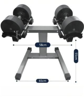 Mancuernas ajustables 40kg par + Soporte