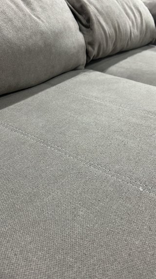 Sofá chaiselongue gris tela
