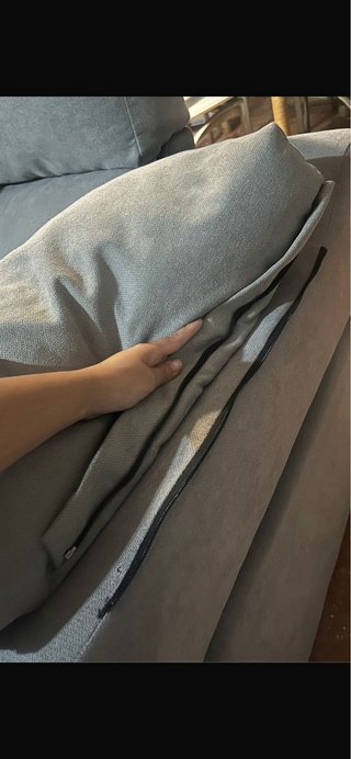 Sofá chaiselongue gris tela