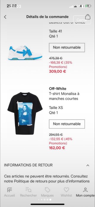 Camiseta Off-White Mona Lisa Azul Negra Talla XS