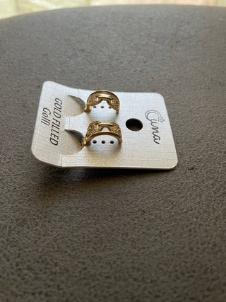 Pendientes dorados Cuna con brillantes