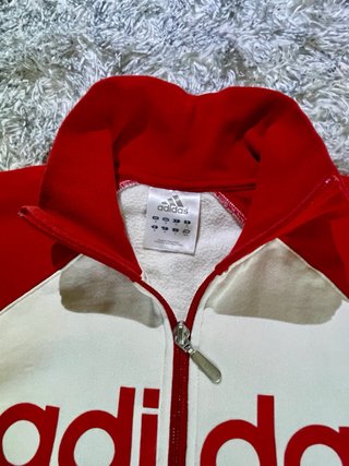 Sudadera vintage Adidas Roja y Blanca talla M Y2K