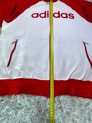 Sudadera vintage Adidas Roja y Blanca talla M Y2K