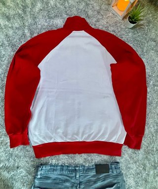 Sudadera vintage Adidas Roja y Blanca talla M Y2K