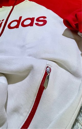 Sudadera vintage Adidas Roja y Blanca talla M Y2K