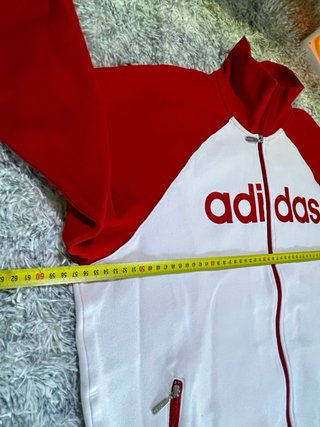 Sudadera vintage Adidas Roja y Blanca talla M Y2K