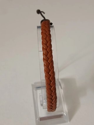 Pulsera trenzada de cuero marrón