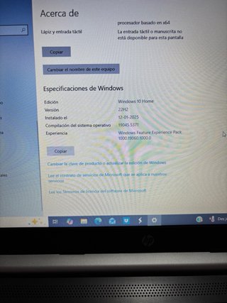 Portátil HP Plata de 237gb